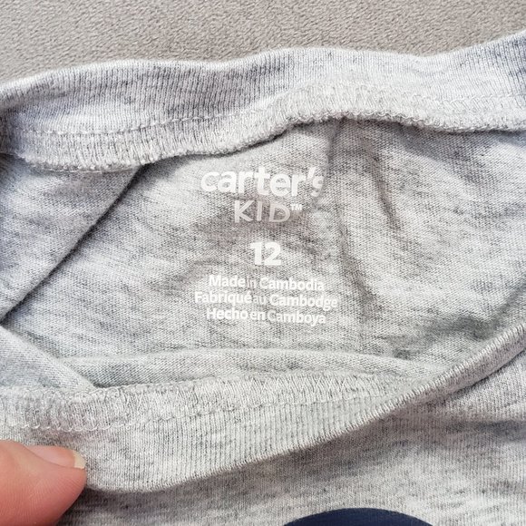 Carter's Kids Girls100% Cotton  LOVE Tee  Gray  Size 12 - Picture 3 of 5